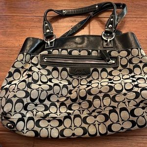 Coach Purse with Matching Wallet. Black and grey